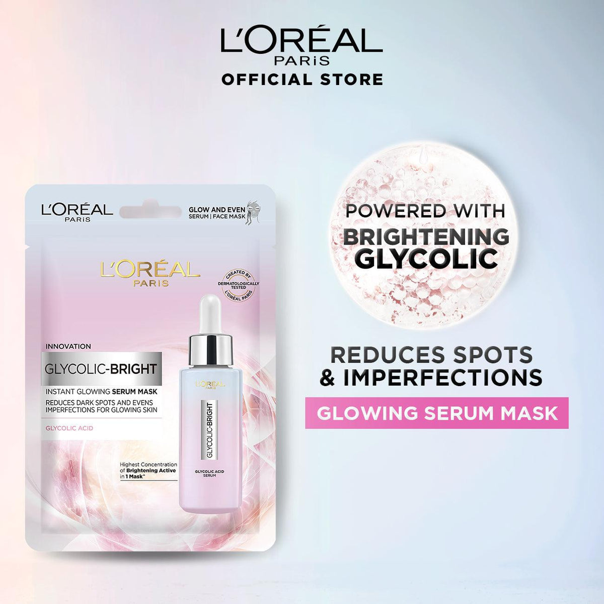 L'Oreal Paris Glycolic Bright Instant Glowing Serum Mask - Cared