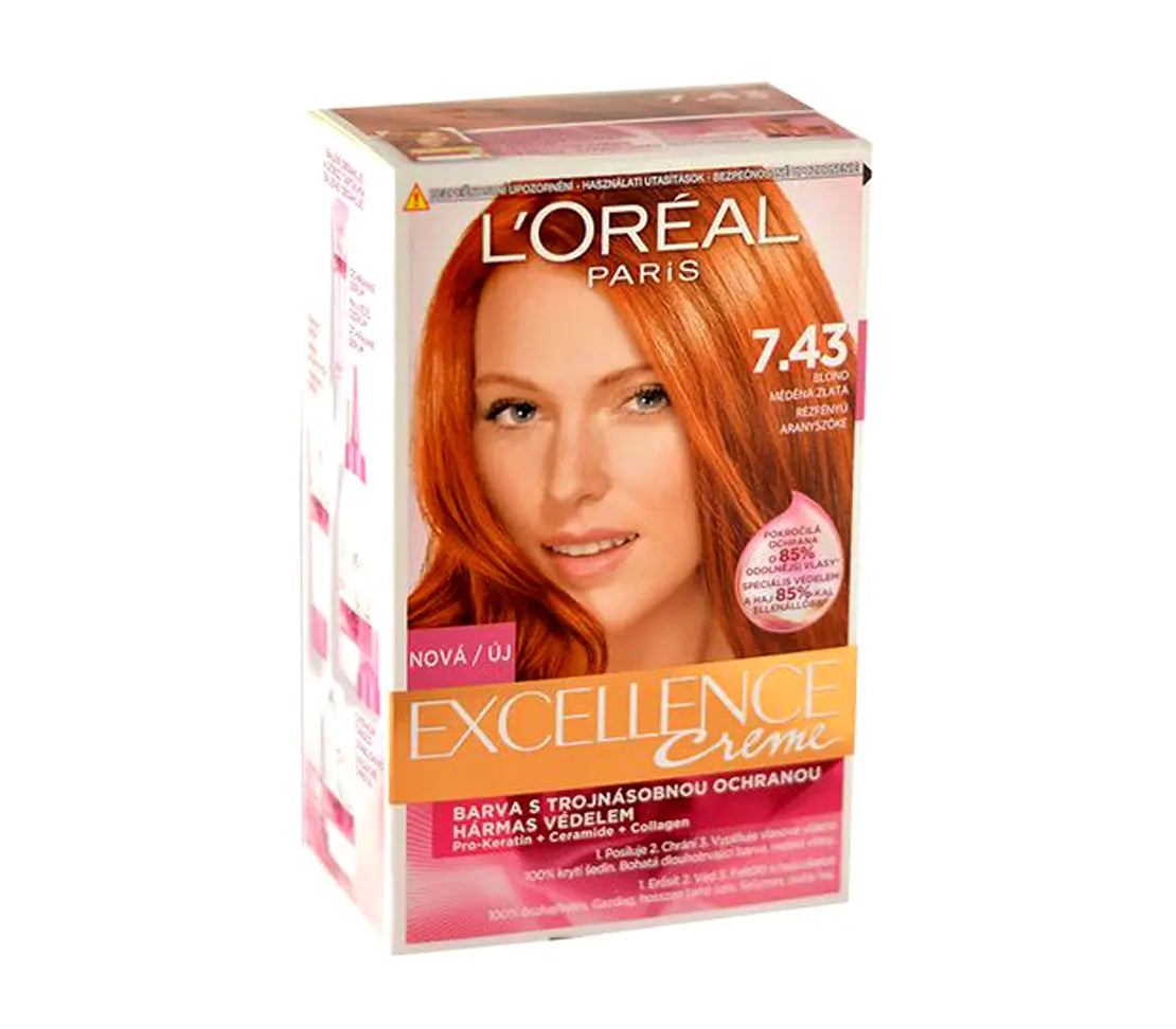 L'Oreal Excellence Creme 7.43 Gold Hair Color