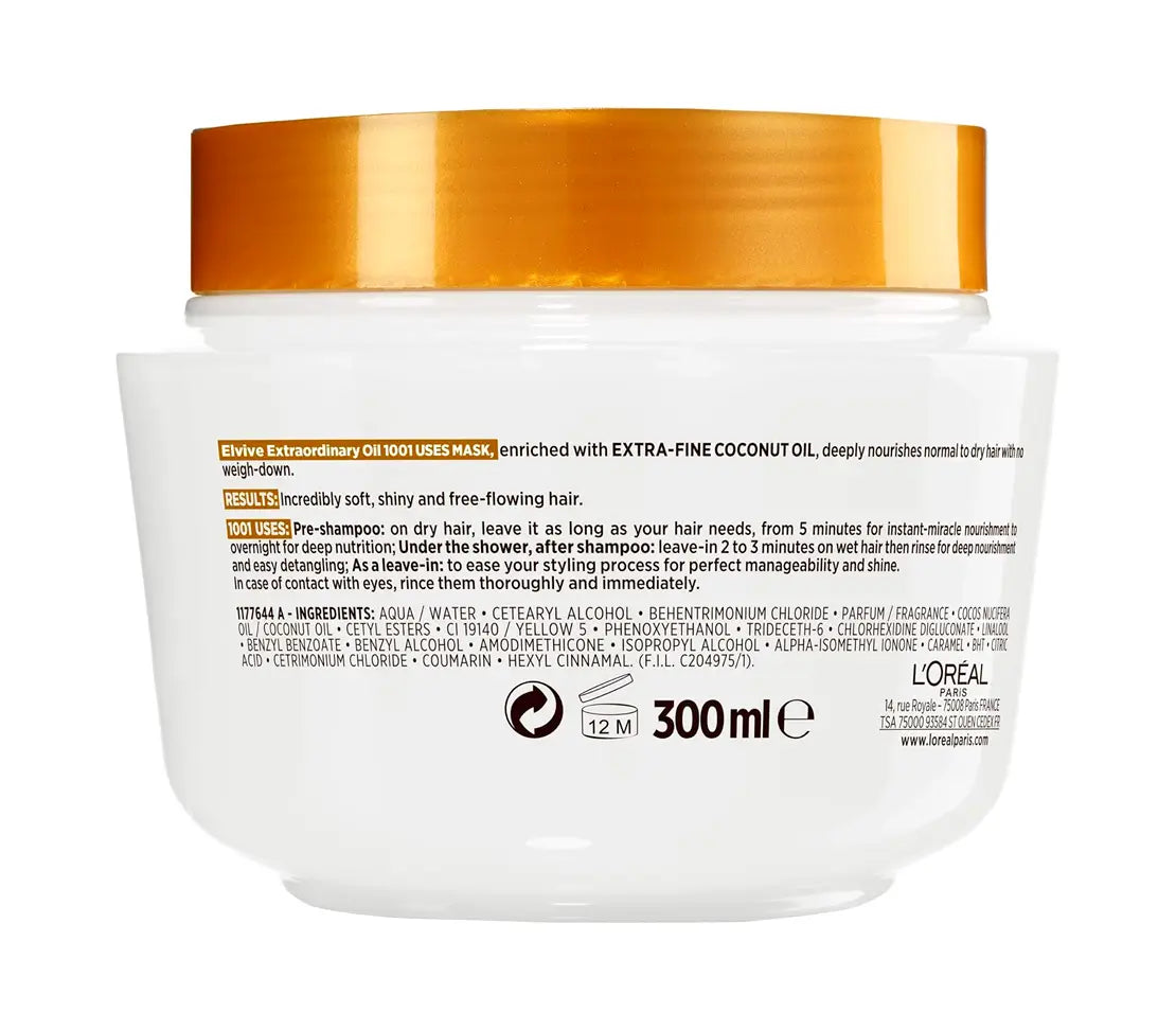 L'Oreal Paris Elvive Extraordinary Oil Coconut Hair Mask 300ml - Cared