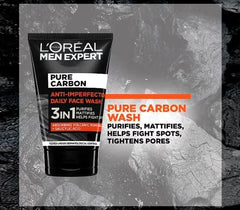 L'Oreal Paris Expert Pure Carbon Anti-imperfection 3in1 Daily Face Wash 100ml - Cared