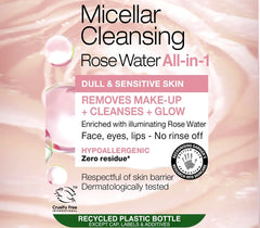 Garnier Micellar Rose Cleansing Water Skin Cleanser and Makeup Remover 400ml - Cared