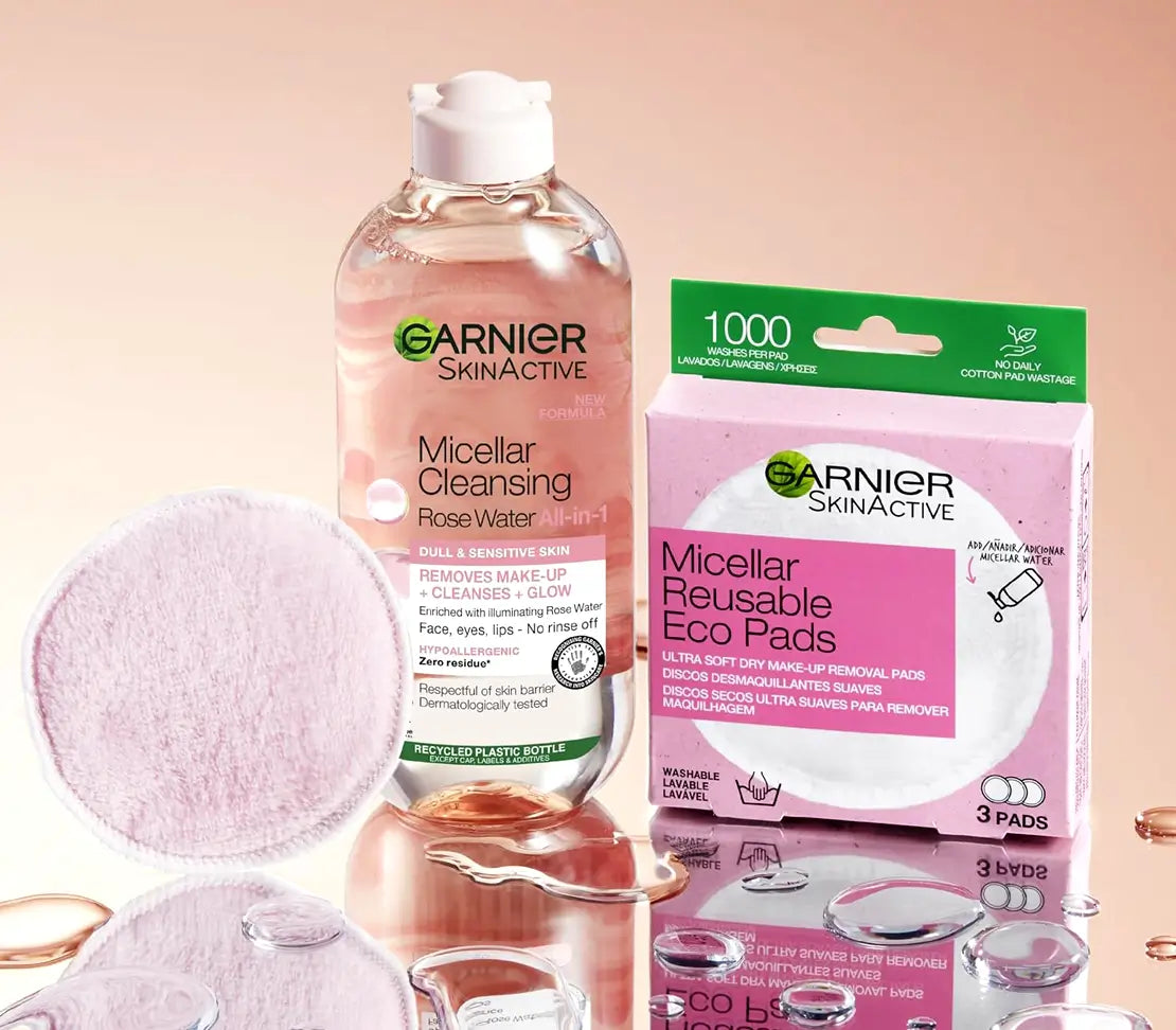 Garnier Micellar Rose Cleansing Water Skin Cleanser and Makeup Remover 400ml - Cared