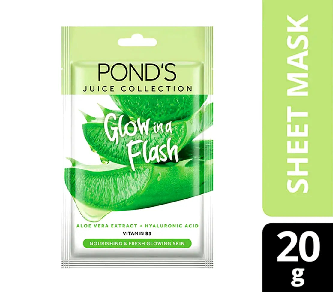 Pond's Aloe Vera Glow in a Flash Sheet Mask 20g