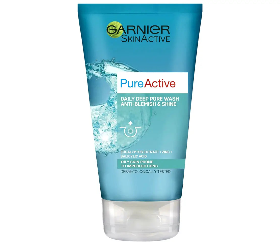 Garnier Pure Active Anti Blemish Deep Pore Face Wash 150ml - Cared