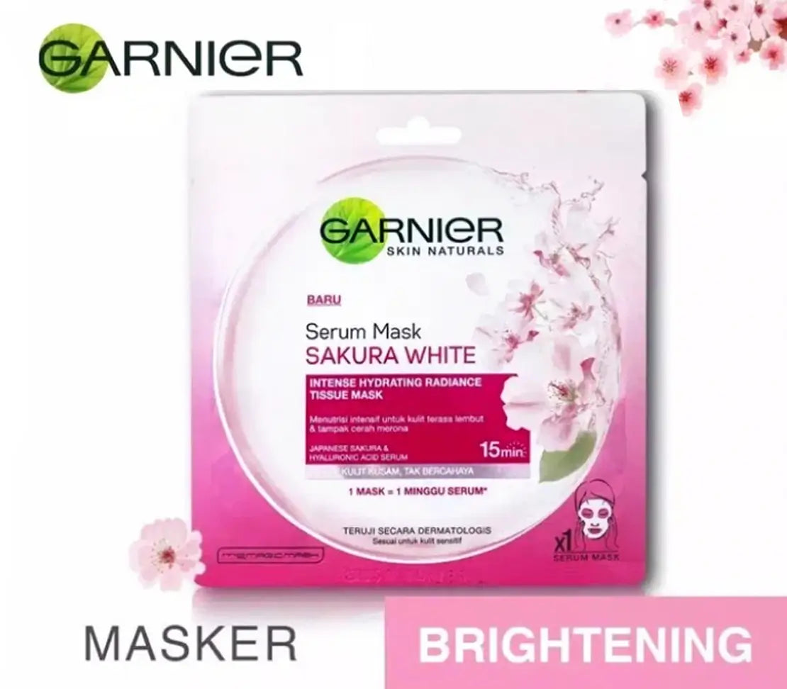 Garnier Sakura Glow White Serum Sheet Mask 28g - Cared