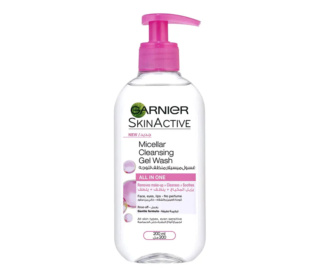 Garnier Sensitive Skin Micellar Cleansing Gel Wash 200ml - Cared