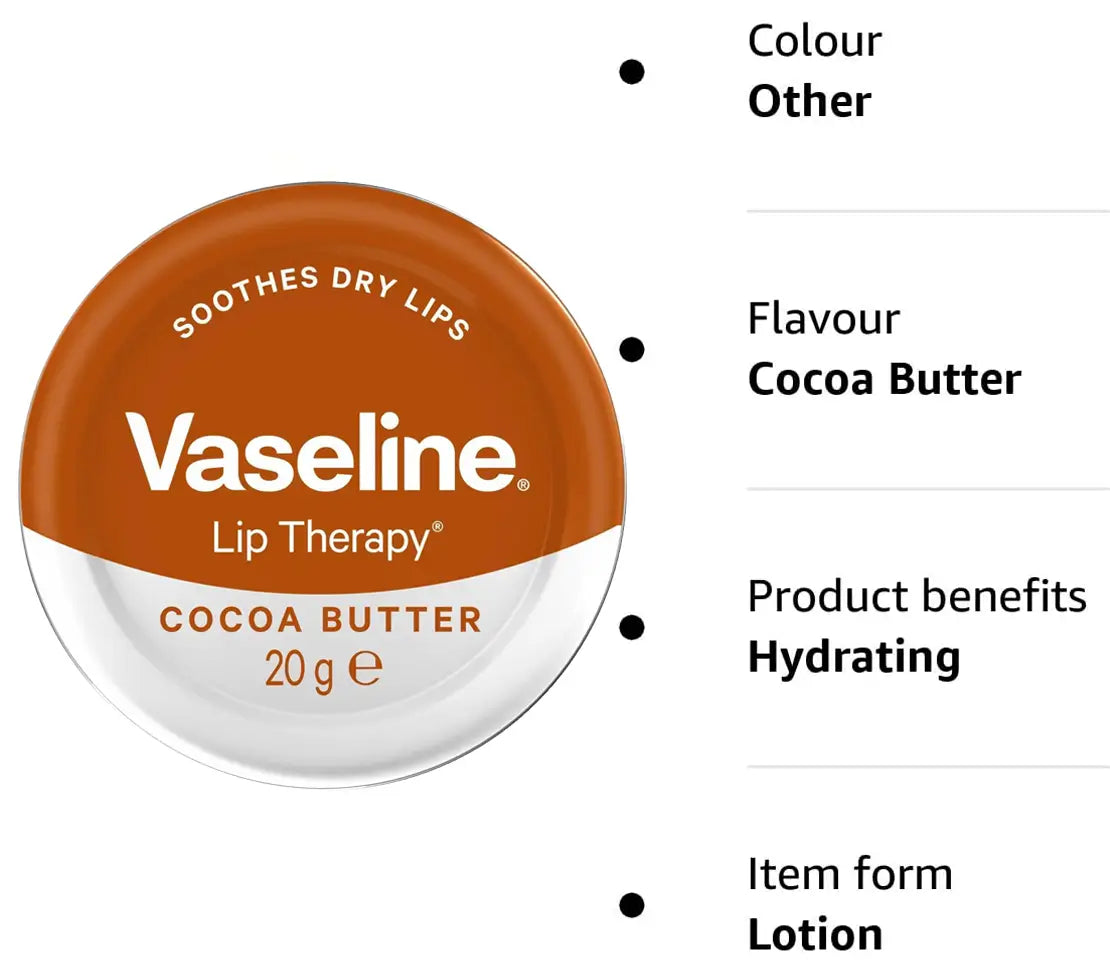 Vaseline Lip Therapy Cocoa Butter 20g - Cared