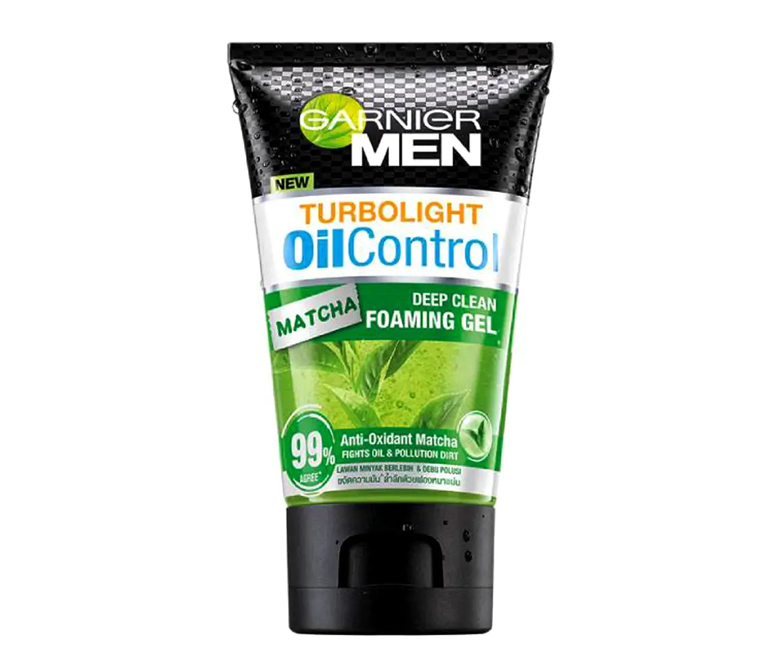 Garnier Men Oil Control Matcha Foaming Gel Wash 100ml - Cared