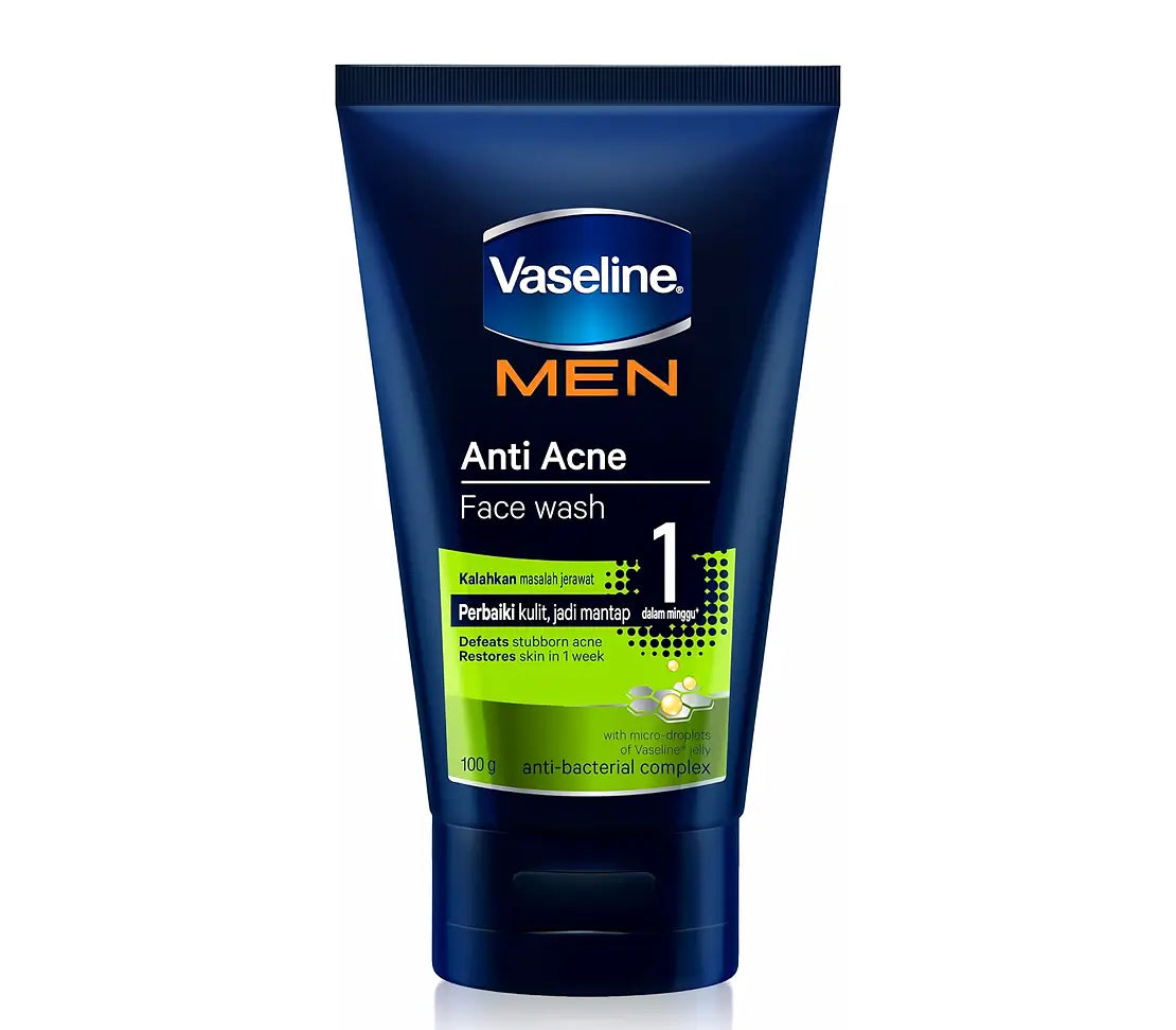 Vaseline Men Anti Acne Face Wash 100ml - Cared