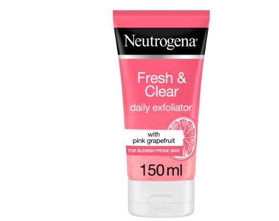 Neutrogena Fresh & Clear Daily Exfoliator Pink Grapefruit & Vitamin C 150ml - Cared