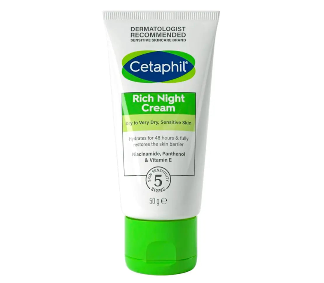 Cetaphil Rich Night Cream Face Sensitive Skin 50G