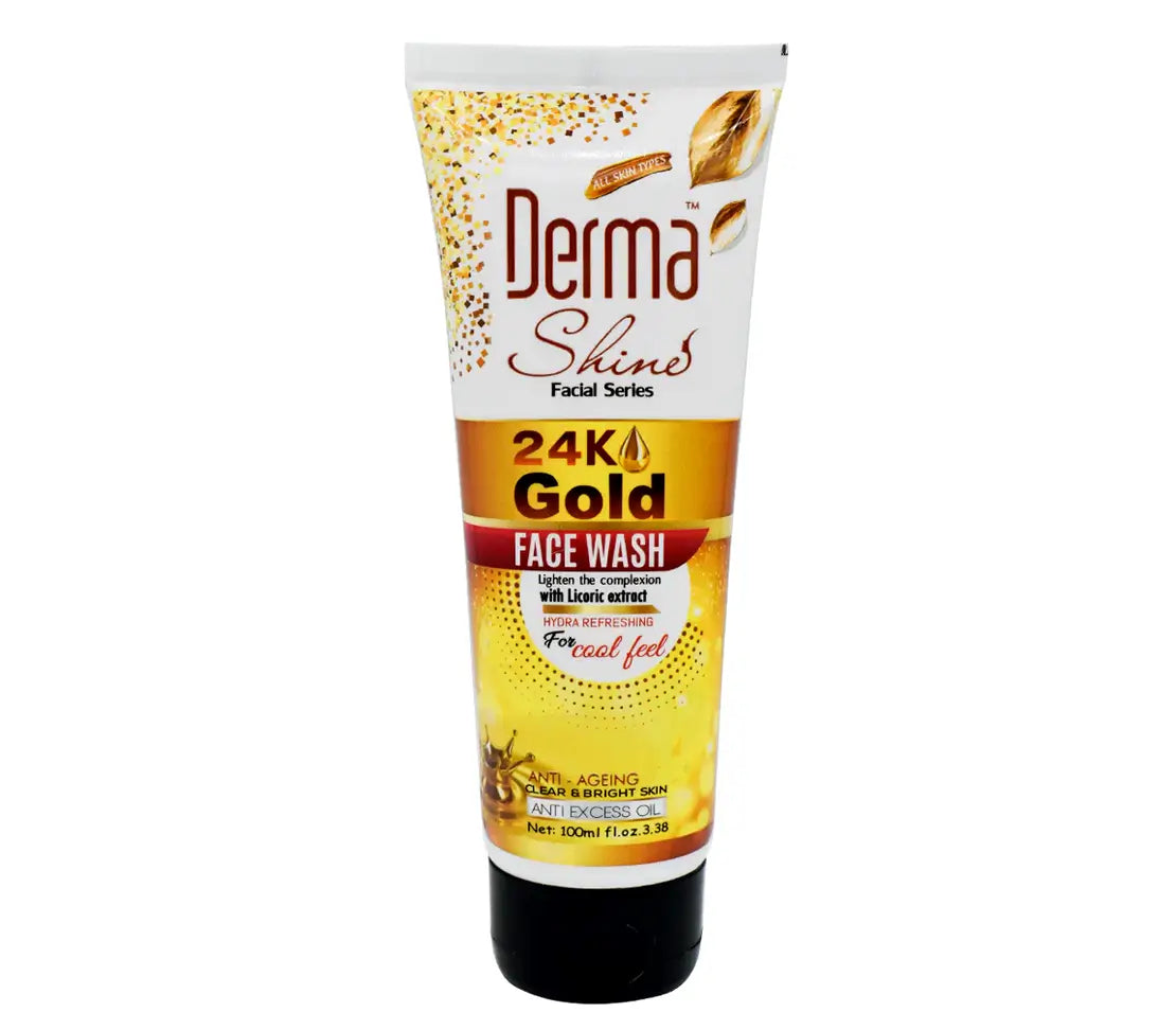 Derma Shine 24k Gold Face Wash | Cleanse, Brighten & Revitalize