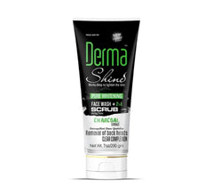 Derma Shine Charcoal Face Wash + Scrub (2 in 1) – Deep Cleansing & Exfoliating Formula