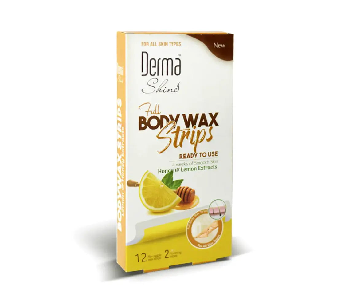 Derma Shine Full Body Wax Strips - Honey & Lemon Extracts