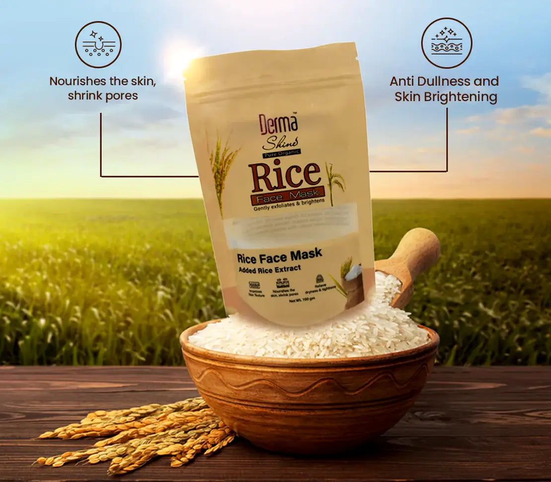 Derma Shine Rice Face Mask | Brightening & Hydrating Skincare – Cared