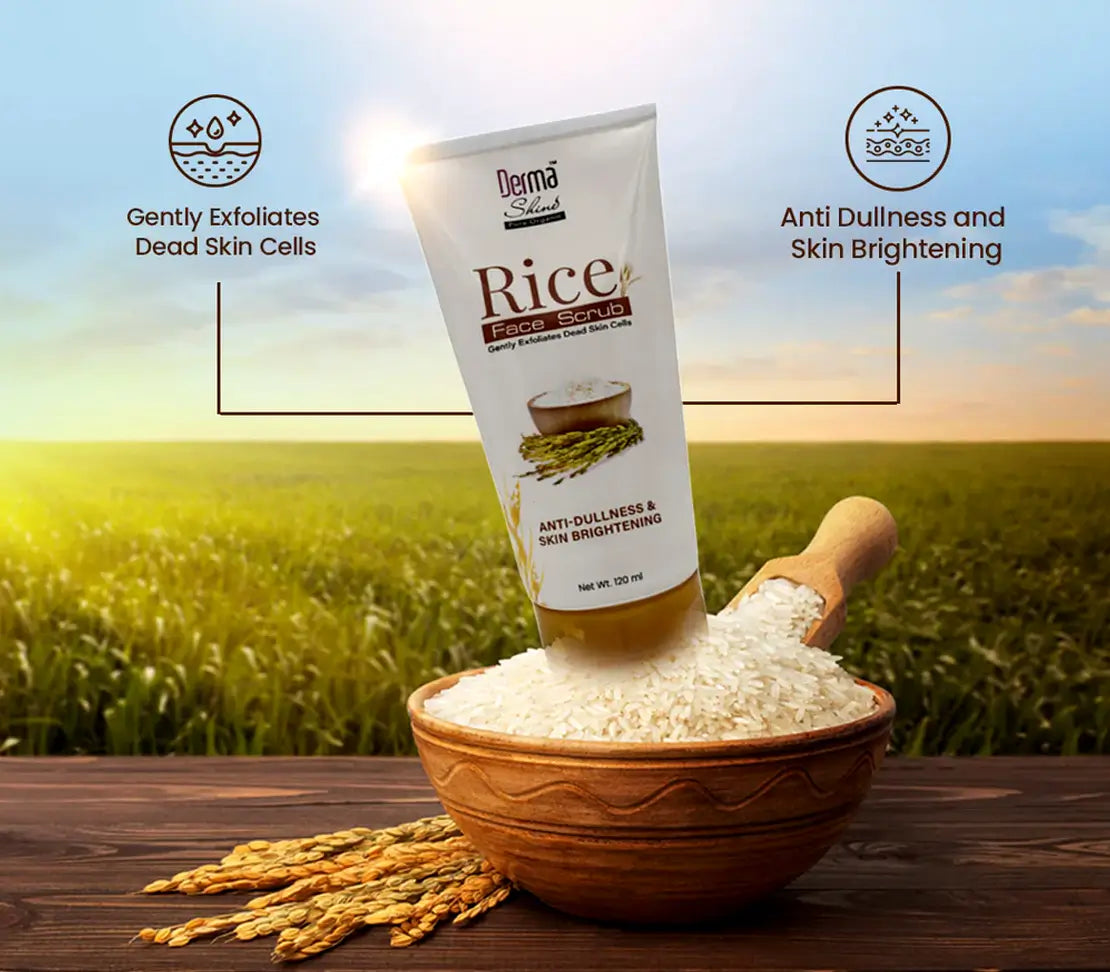 Derma Shine Rice Face Scrub | Gentle Exfoliation for Smooth Skin – Cared