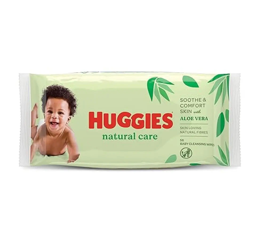 Huggies Baby Wipes Natural Care 56 Pack - Cared