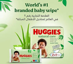 Huggies Baby Wipes Natural Care 56 Pack - Cared