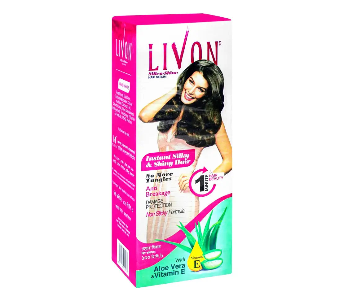 Livon Aloe Vera & Vitamin E Instant Silky & Shiny Hair Serum 50ml