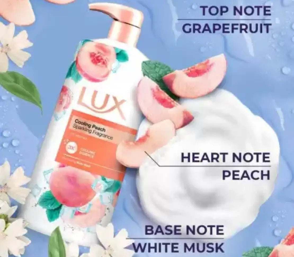 Lux Body Wash Cooling Peach - Sparkling Fragrance, 500ML - Cared