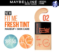 Maybelline Fit Me Fresh Tint with Vitamin C + SPF 50 - 30ml | Lightweight, Hydrating Tint in Shade 02 for a Natural Look