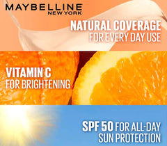 Maybelline Fit Me Fresh Tint with Vitamin C + SPF 50 - 30ml | Lightweight Hydrating Tint in Shade 03 for a Natural Glow