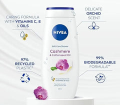 Nivea Cashmere & Cotton Seed Oil Shower Gel 250ML - Cared